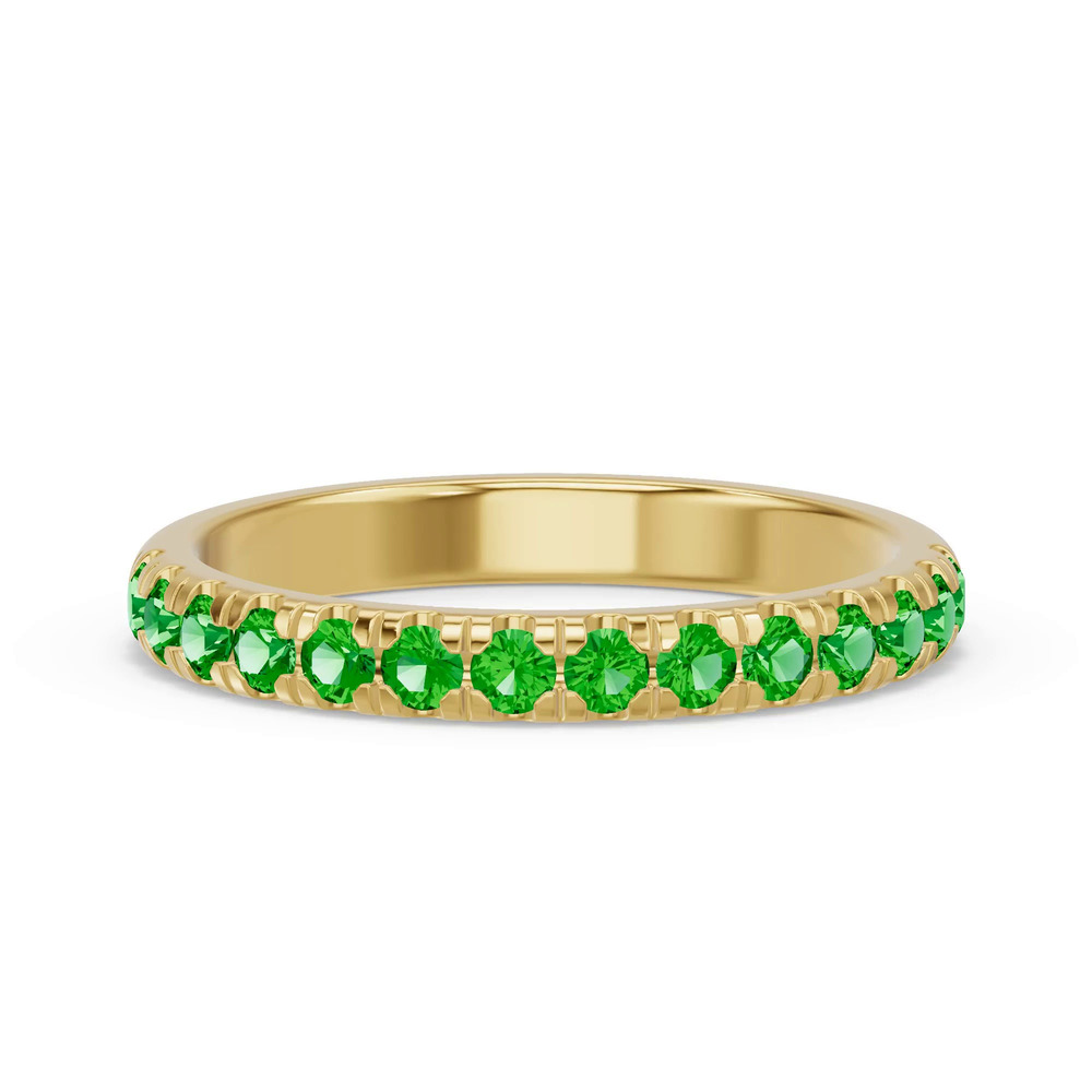 360 degree view of Marigold Royale Pavé Tsavorite Band