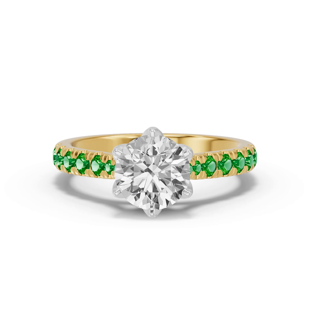 360 degree view of Marigold Royale Tulip Inspired Tsavorite Two-Tone Engagement Ring