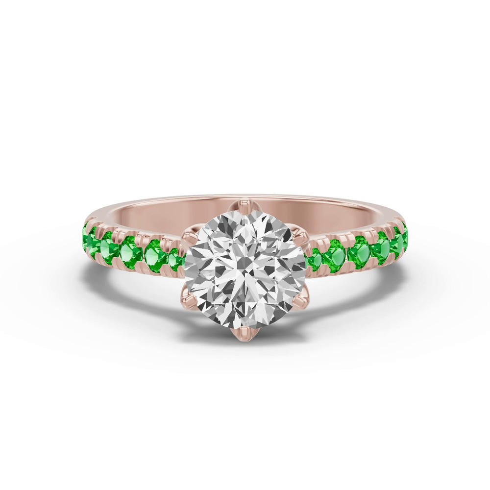 360 degree view of Marigold Royale Tulip-Inspired Tsavorite Engagement Ring
