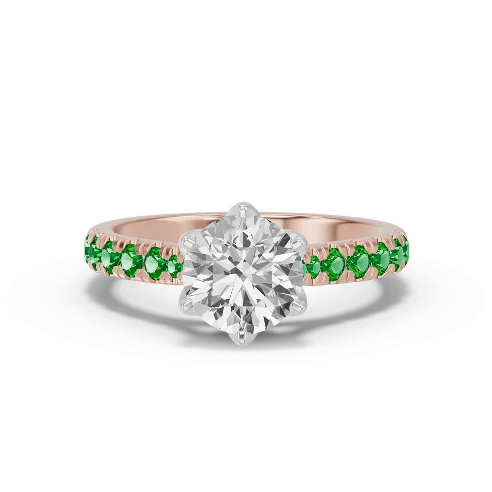 360 degree view of Marigold Royale Tulip-Inspired Tsavorite Two-Tone Engagement Ring