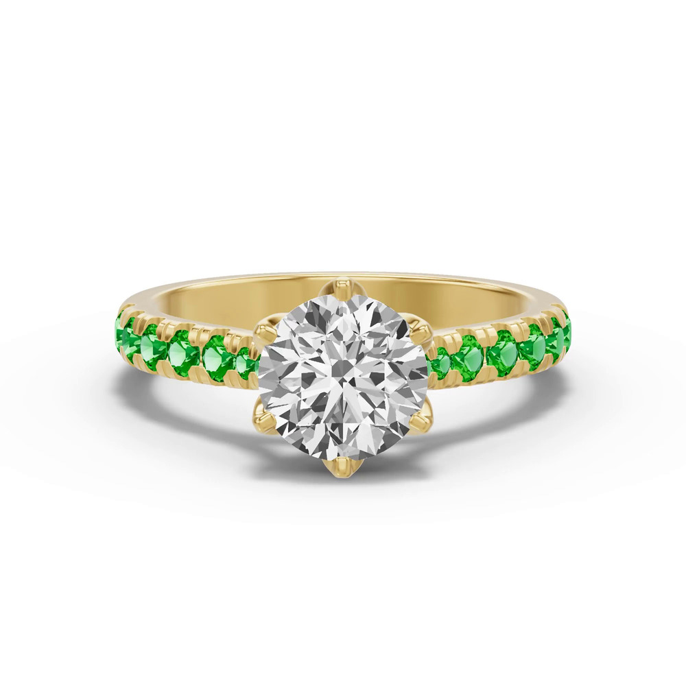 360 degree view of Marigold Royale Tulip-Inspired Tsavorite Engagement Ring