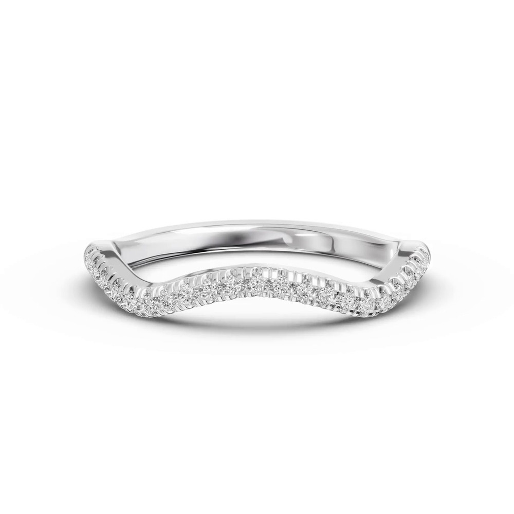 360 degree view of Bianca Curved Lab Pavé Band