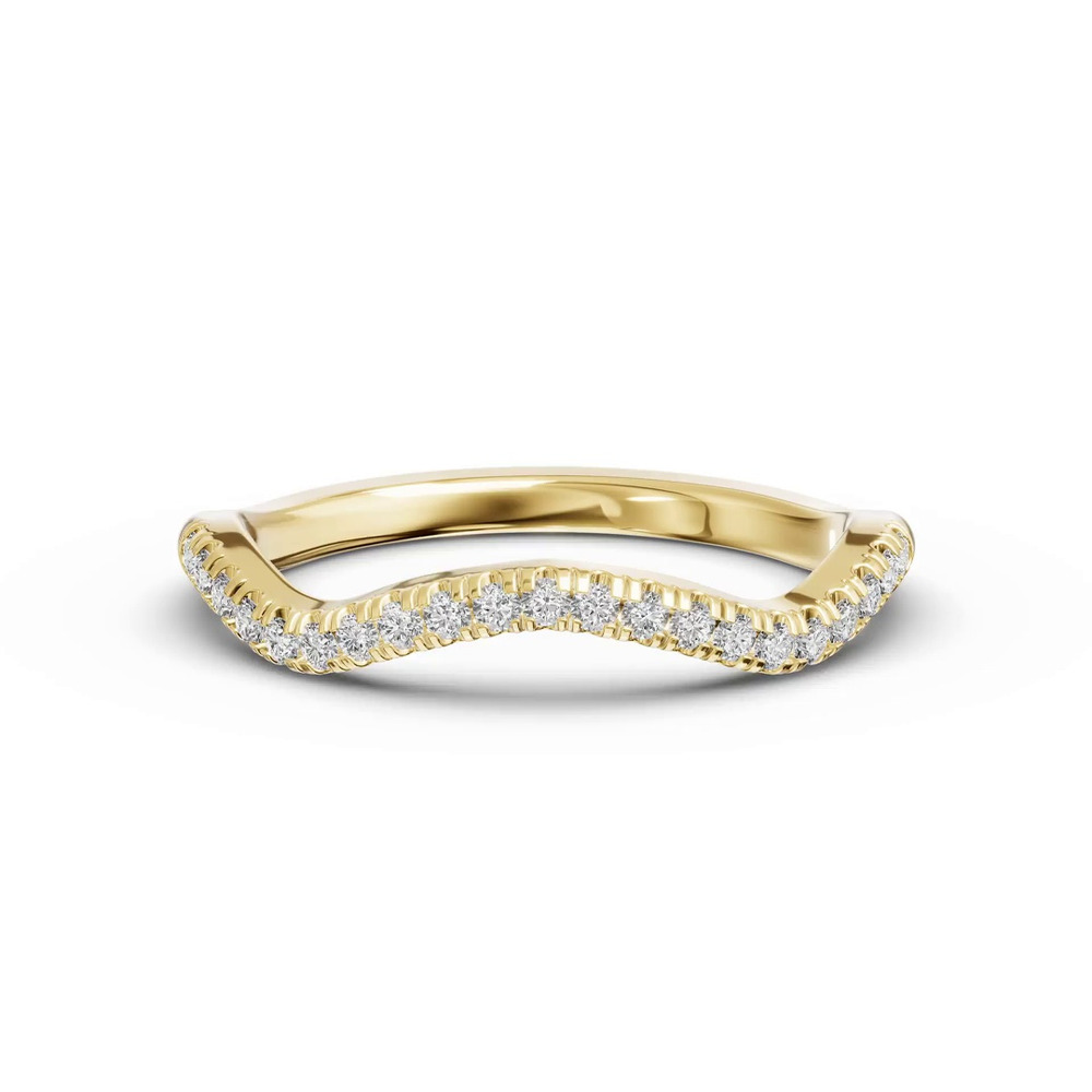 360 degree view of Bianca Curved Pavé Band