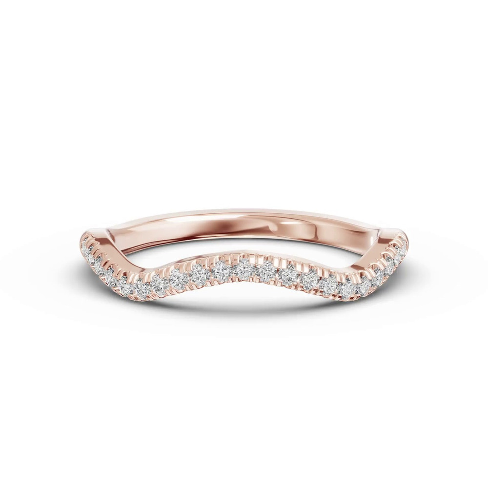 360 degree view of Bianca Curved Pavé Band