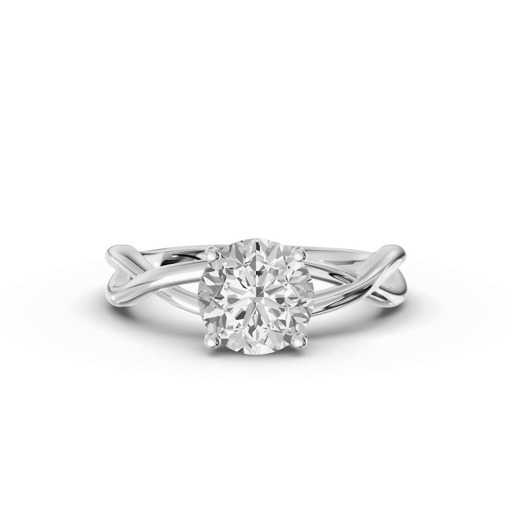360 degree view of Bianca Twist Hidden Halo Lab Engagement Ring