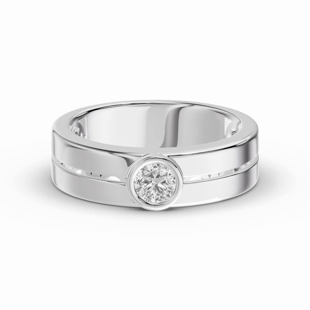 360 degree view of Grooved Round Lab Diamond Bezel Band (.50 ct.)