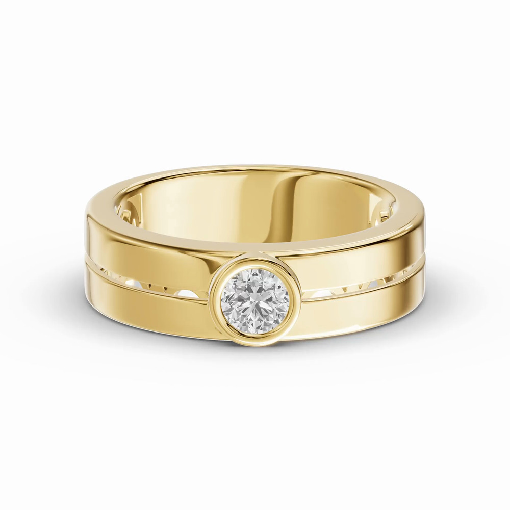 360 degree view of Grooved Round Lab Diamond Bezel Band (.50 ct.)
