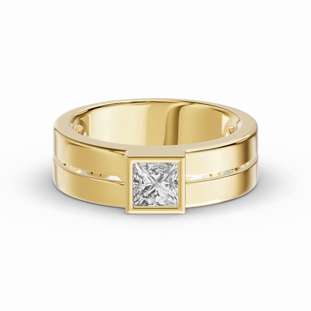 360 degree view of Grooved Princess-Cut Lab Diamond Bezel Band (1.00 ct.)