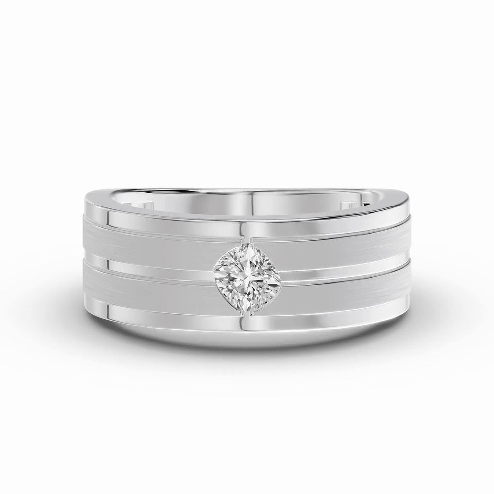 360 degree view of Double-Ridge Cushion Lab Diamond Bezel Band (.50 ct.)