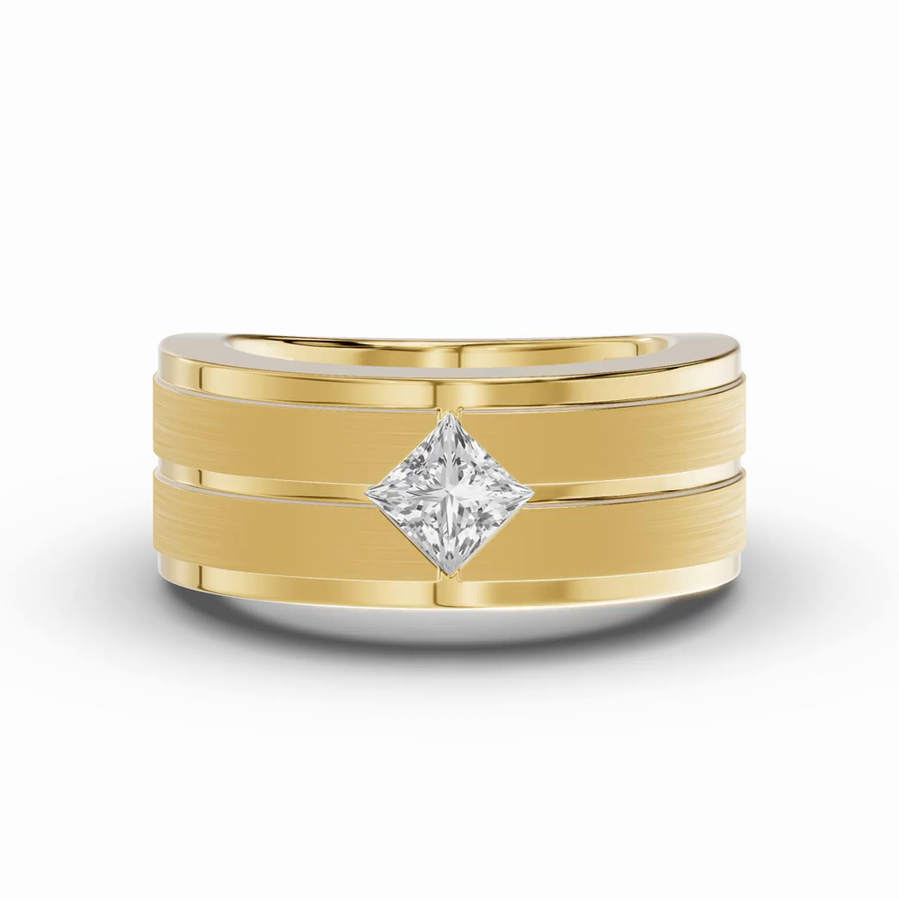 360 degree view of Double-Ridge Princess-Cut Lab Diamond Bezel Band (1.00 ct.)