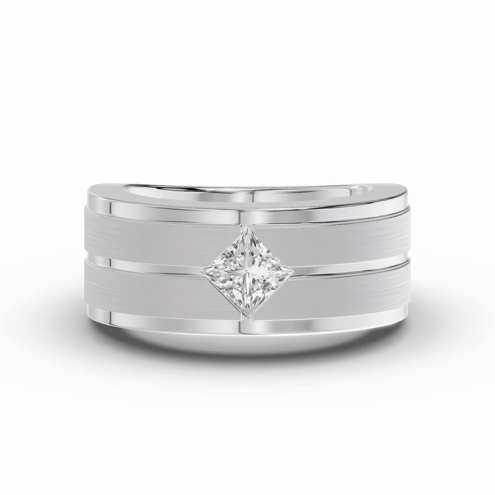 360 degree view of Double-Ridge Princess-Cut Lab Diamond Bezel Band (1.00 ct.)