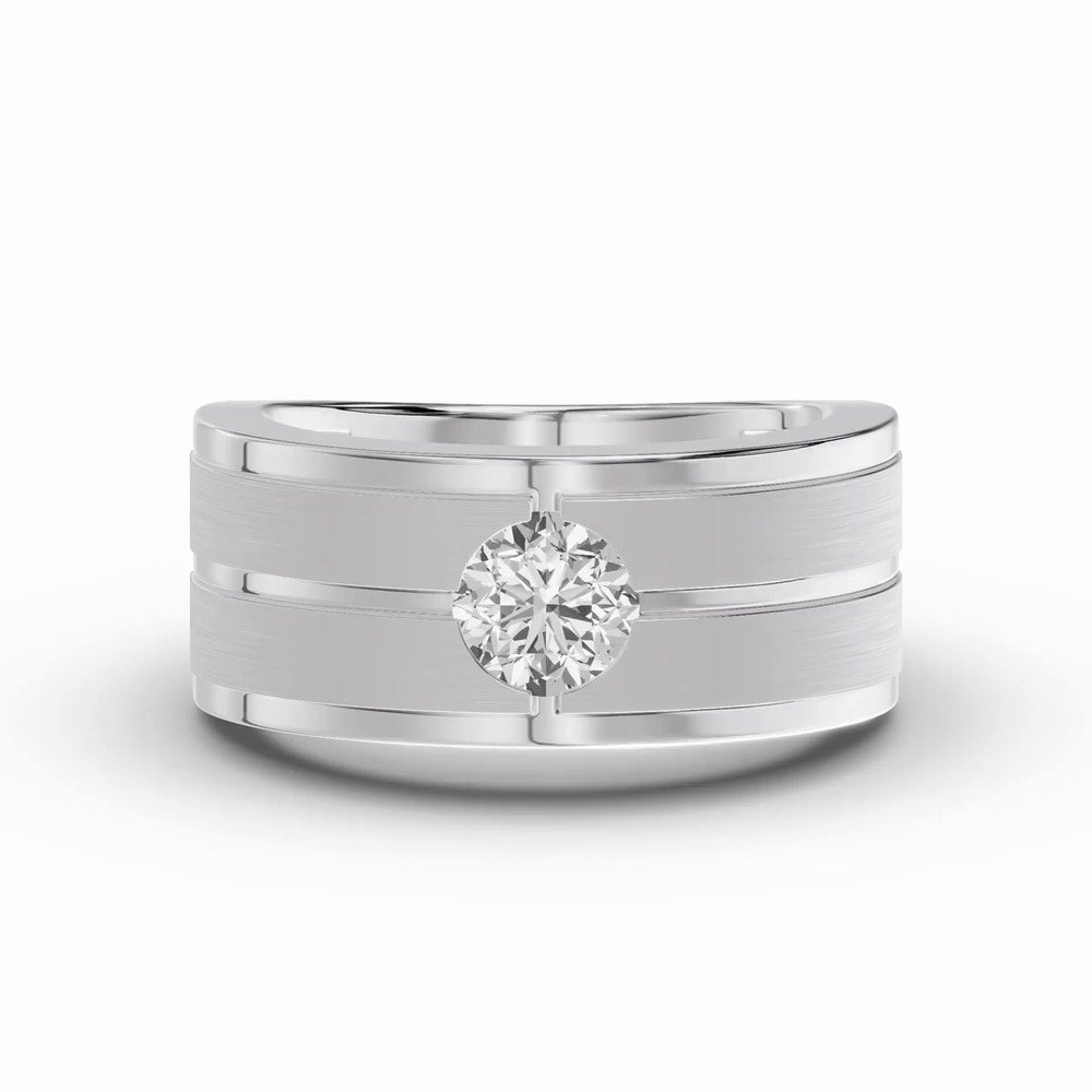 360 degree view of Double-Ridge Round Lab Diamond Bezel Band (1.00 ct.)