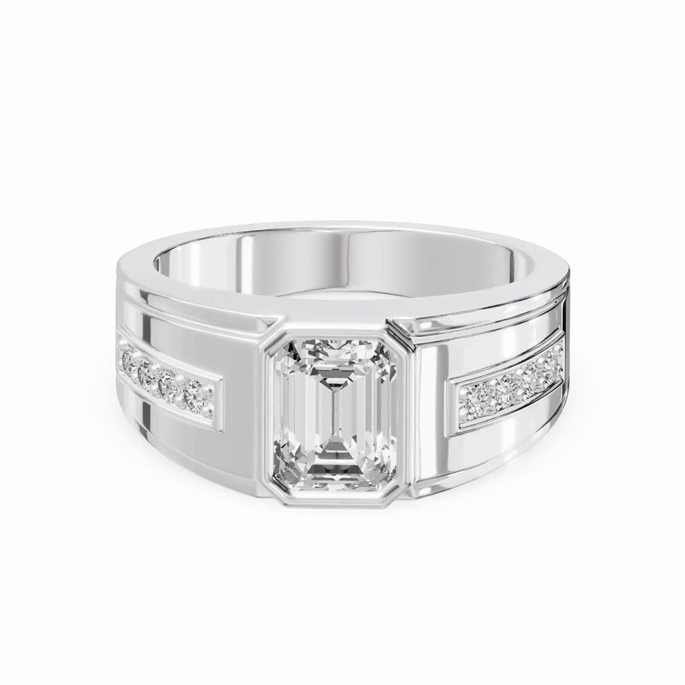 360 degree view of Framed Bezel Emerald Lab Diamond Ring (2.25 ct. tw.)