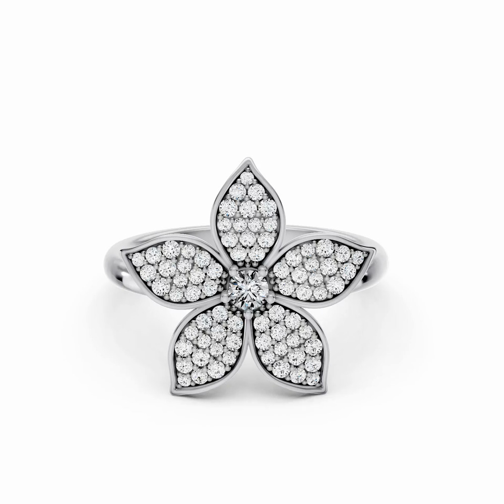 360 degree view of Fleur Pavé Lab Diamond Ring