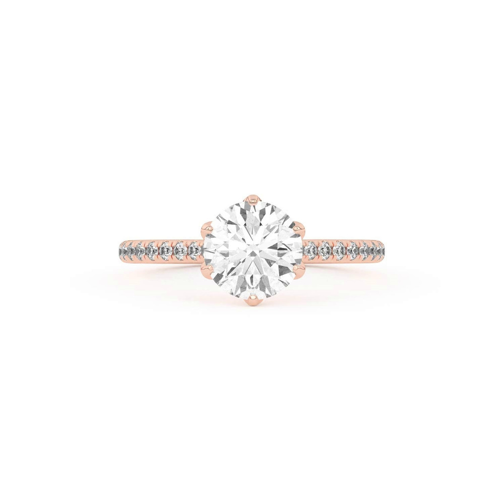 360 degree view of Marigold Tulip Inspired 6 Prong Lab Engagement Ring