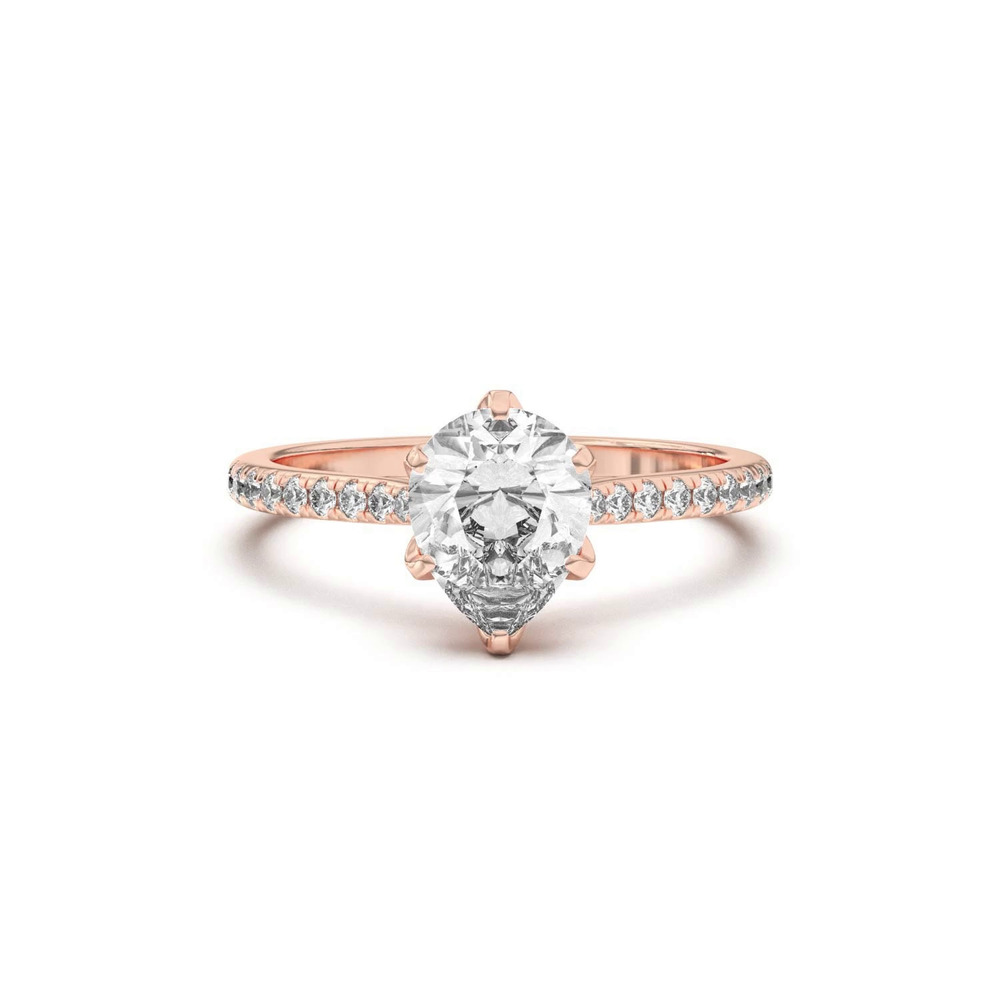 360 degree view of Marigold Tulip Inspired 6 Prong Lab Engagement Ring
