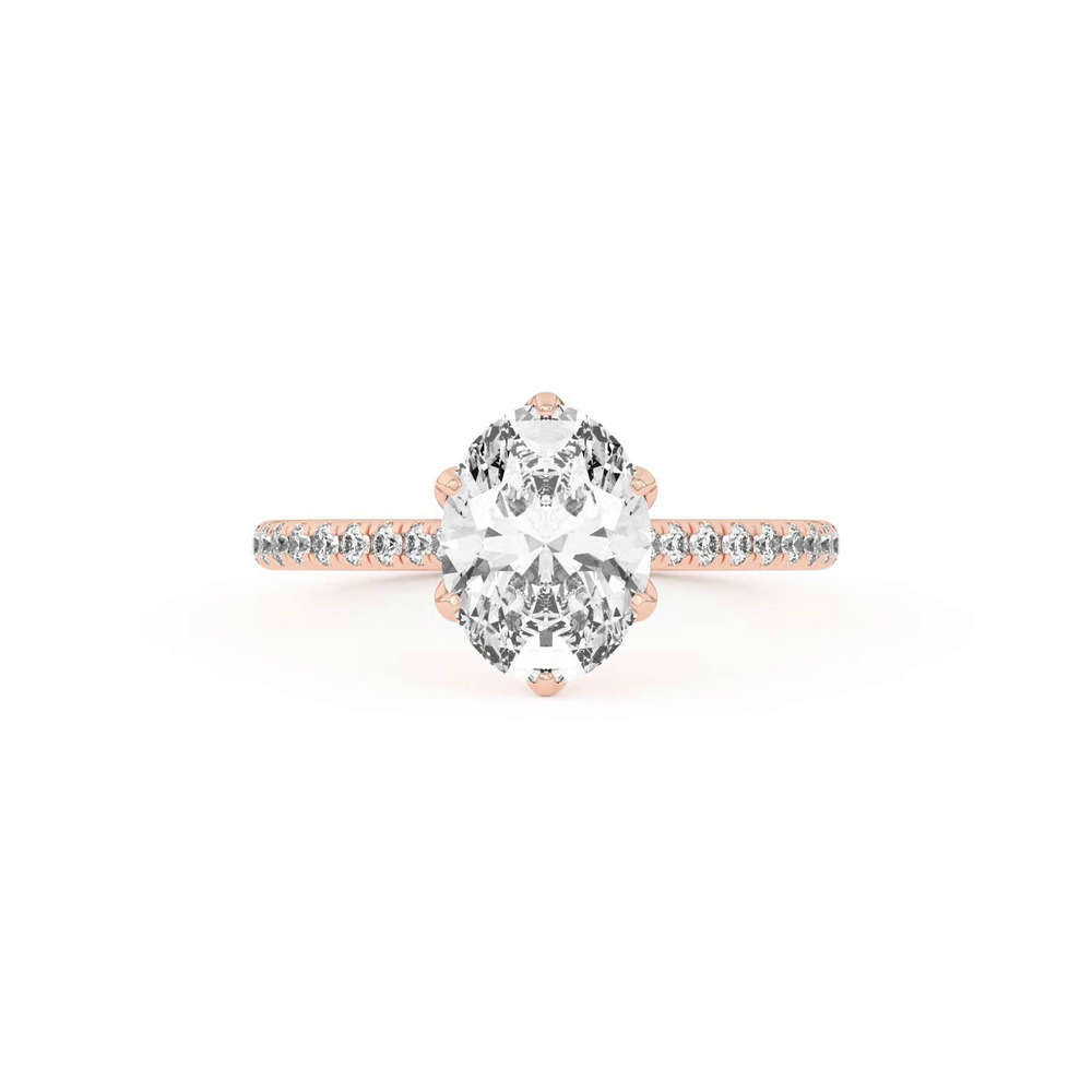 360 degree view of Marigold Tulip Inspired 6 Prong Lab Engagement Ring