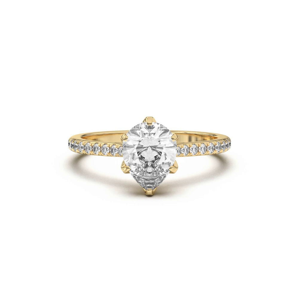 360 degree view of Marigold Tulip Inspired 6 Prong Lab Engagement Ring