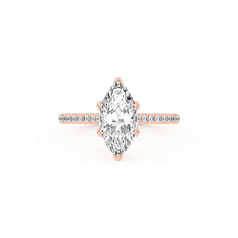 360 degree view of Marigold Tulip Inspired 6 Prong Lab Engagement Ring