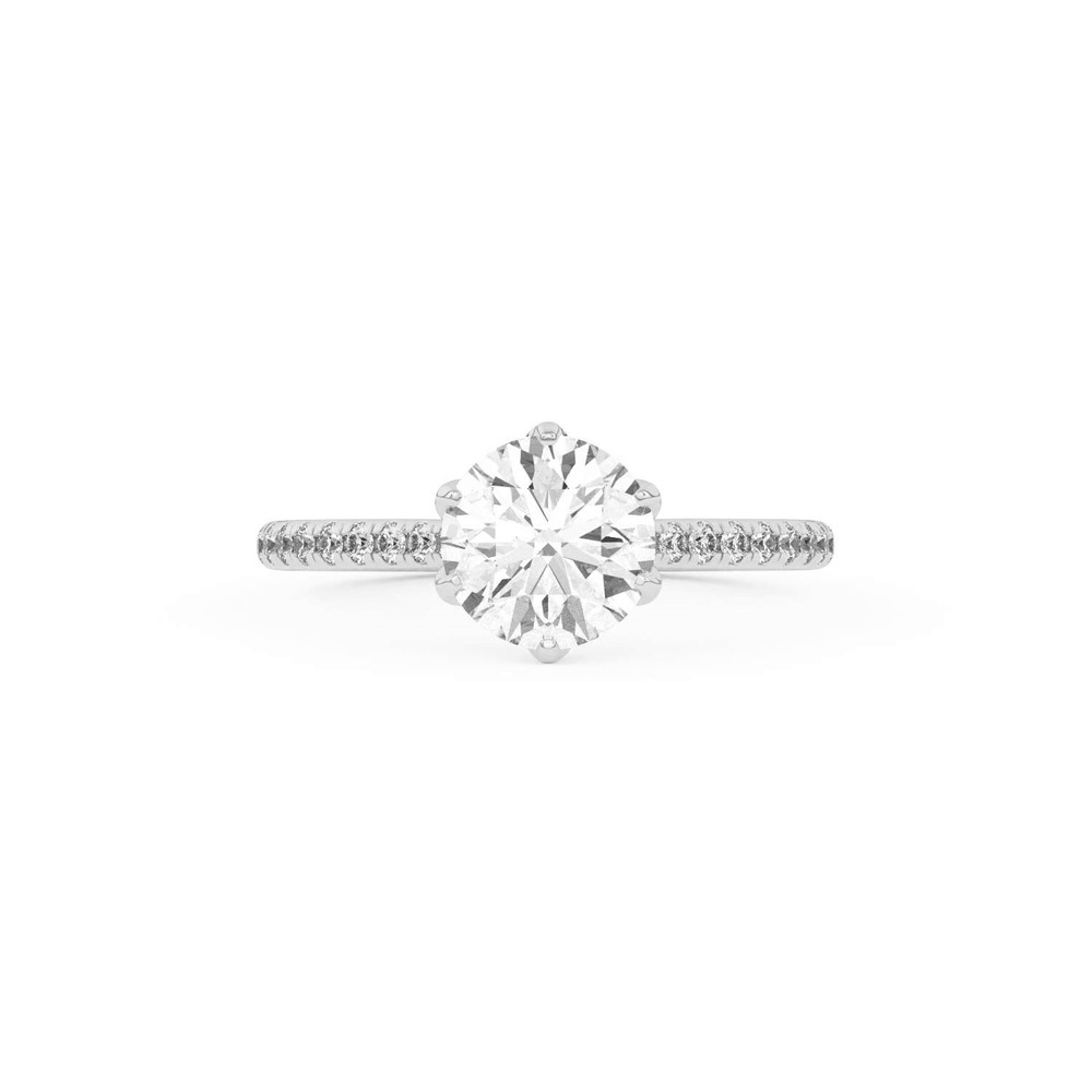 360 degree view of Marigold Tulip-Inspired 6 Prong Lab Engagement Ring