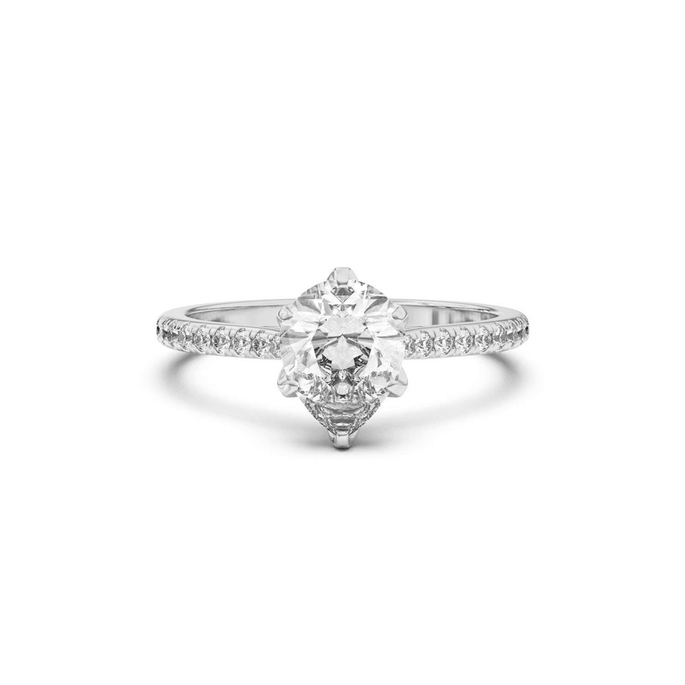 360 degree view of Marigold Tulip Inspired 6 Prong Lab Engagement Ring