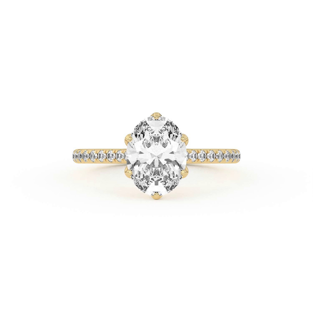 360 degree view of Marigold Tulip Inspired 6 Prong Lab Engagement Ring