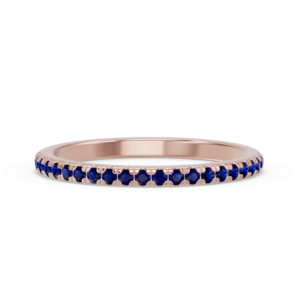360 degree view of Marigold Pavé Sapphire Band