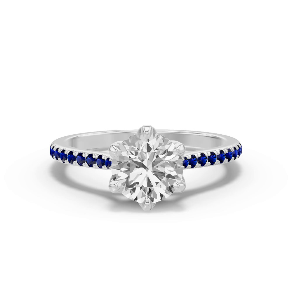 360 degree view of Marigold Tulip Inspired Sapphire Engagement Ring