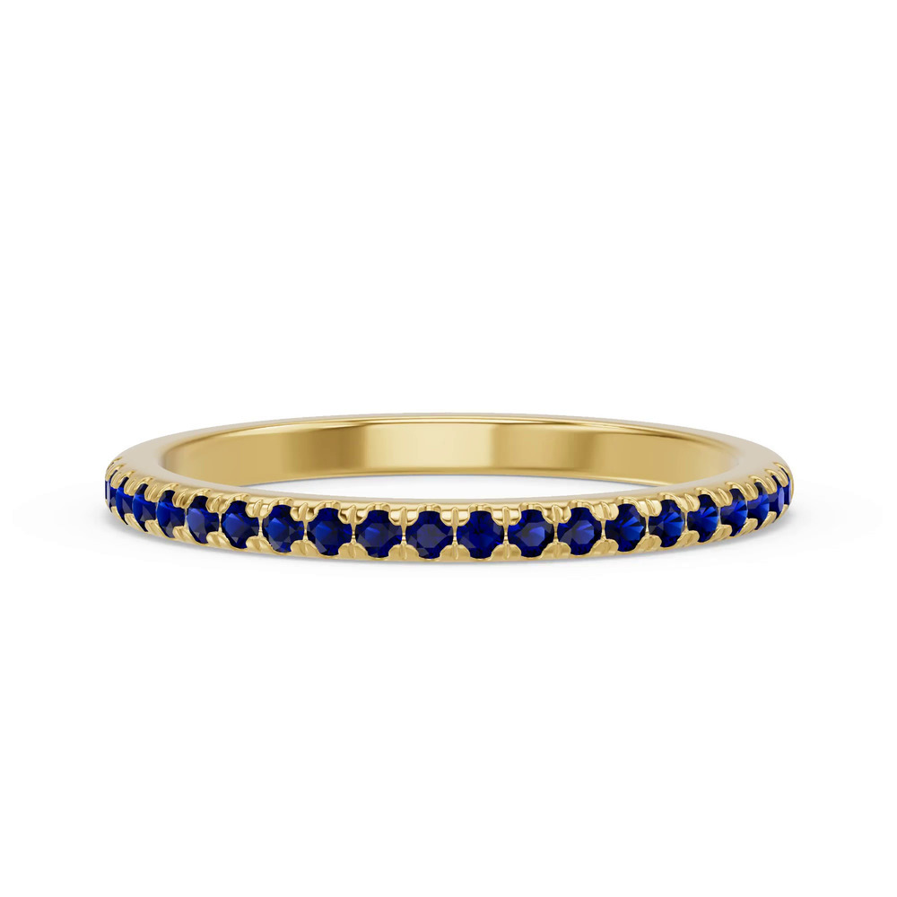 360 degree view of Marigold Pavé Sapphire Band