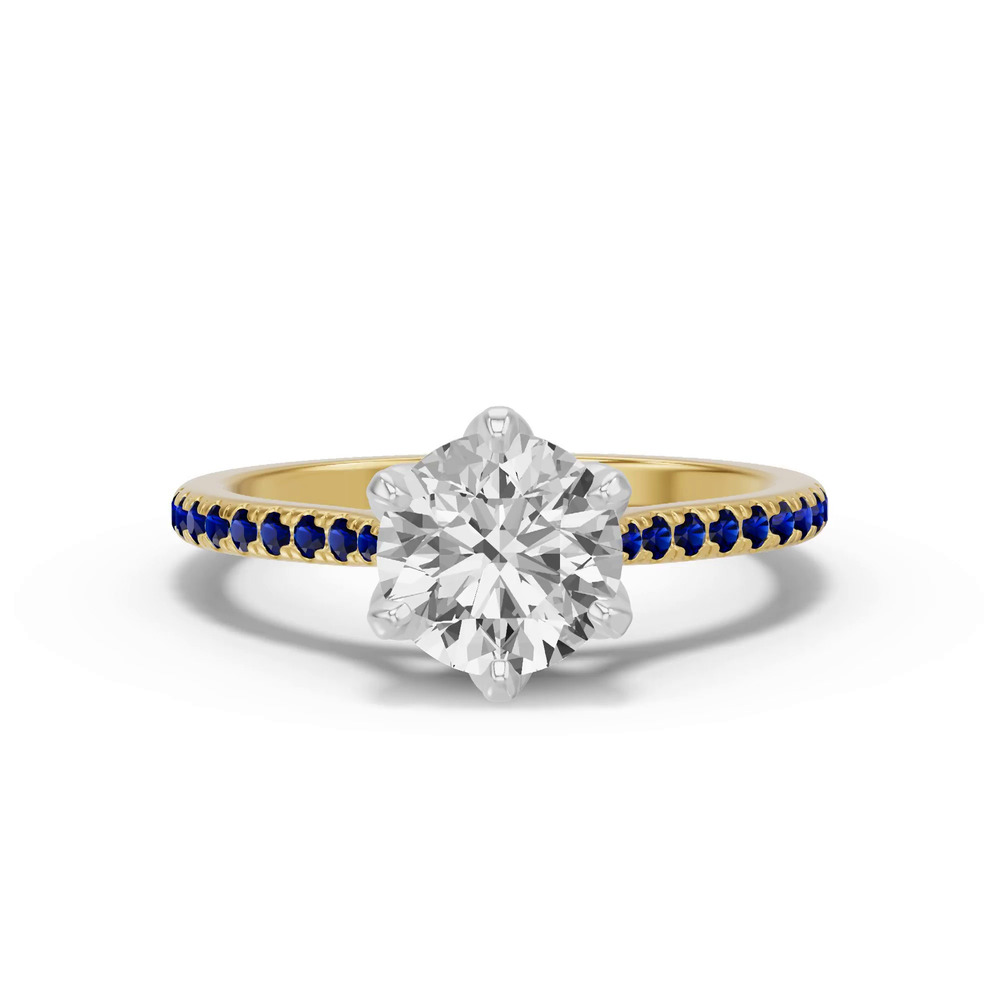 360 degree view of Marigold Tulip Inspired Sapphire Two-Tone Engagement Ring