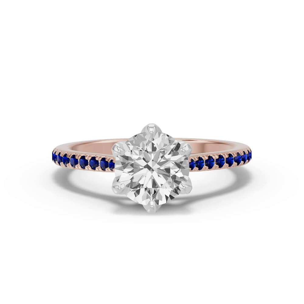 360 degree view of Marigold Tulip-Inspired Sapphire Two-Tone Engagement Ring