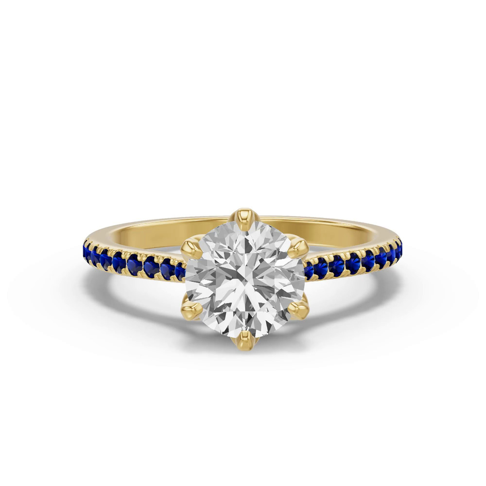 360 degree view of Marigold Tulip Inspired Sapphire Engagement Ring