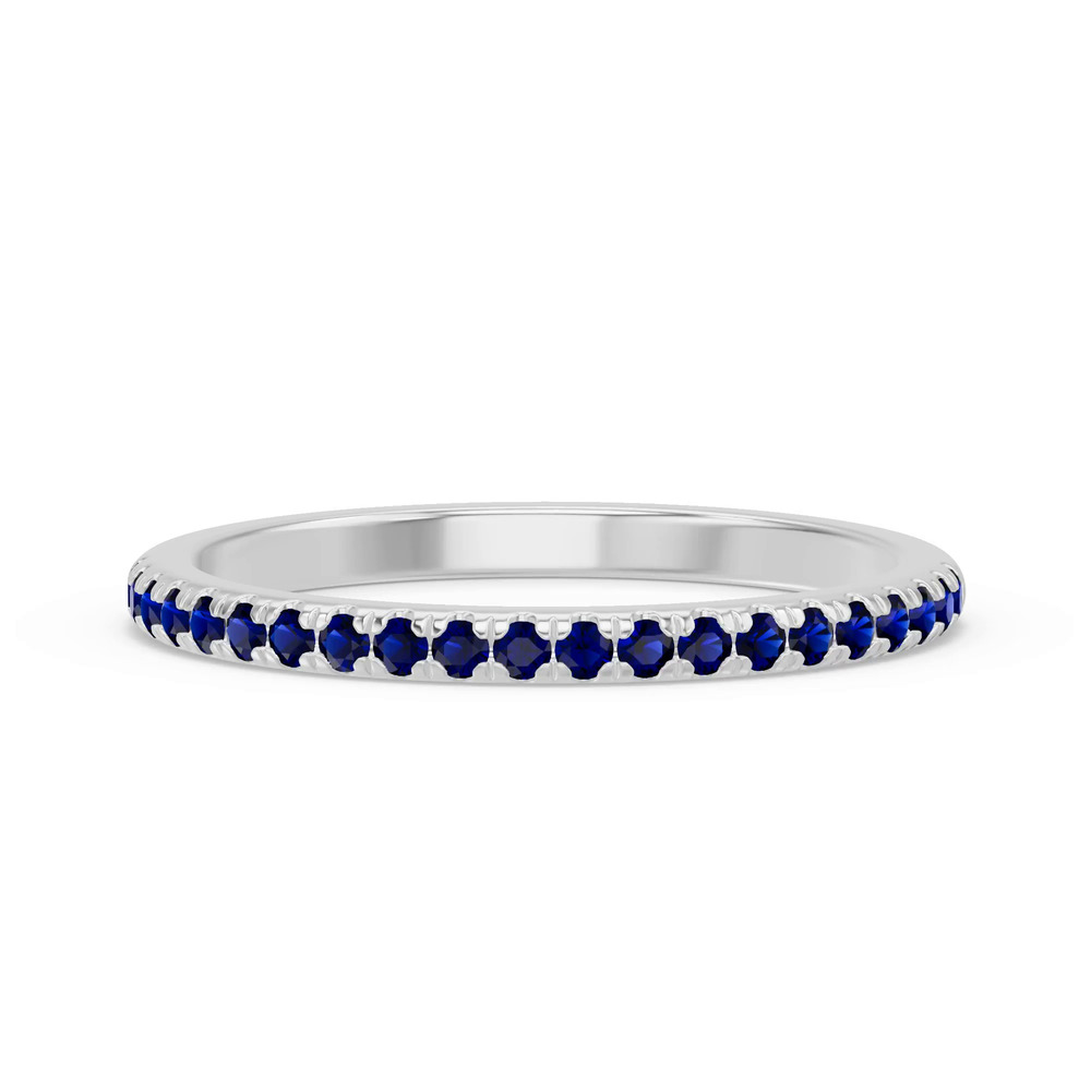 360 degree view of Marigold Pavé Sapphire Band