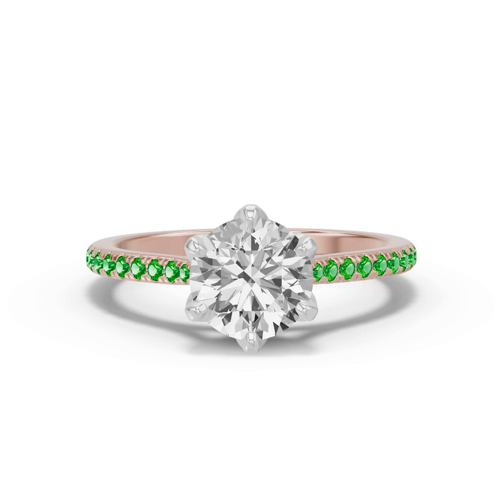360 degree view of Marigold Tulip-Inspired Tsavorite Two-Tone Engagement Ring