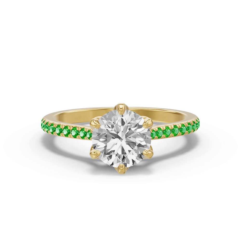 360 degree view of Marigold Tulip-Inspired Tsavorite Engagement Ring