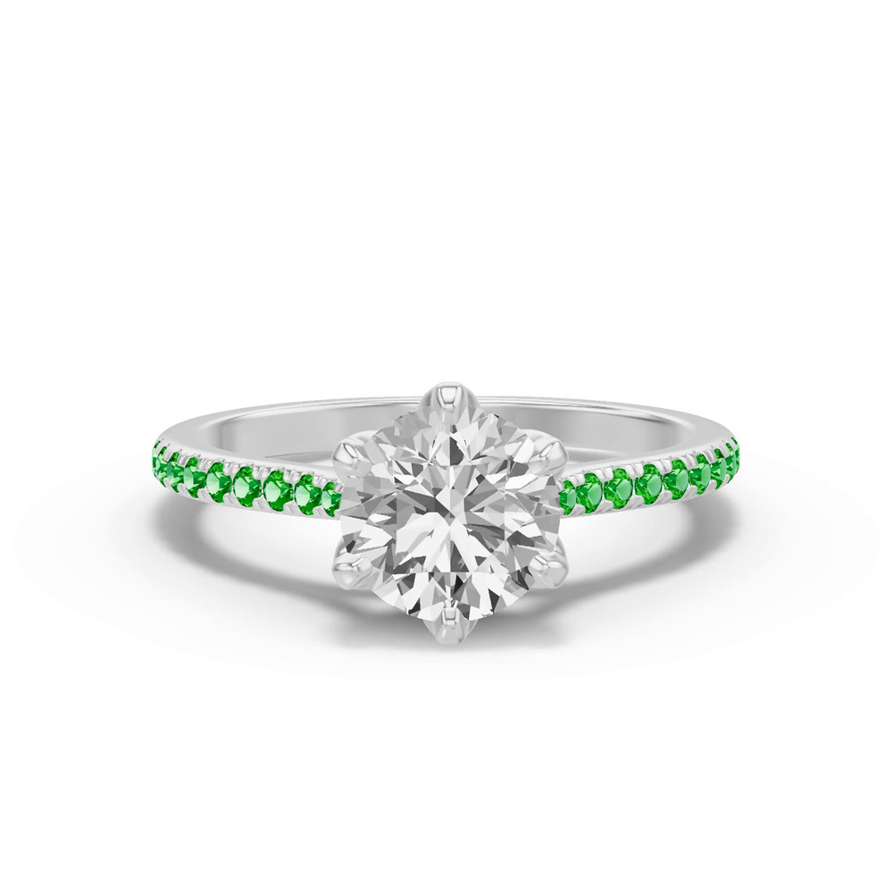 360 degree view of Marigold Tulip Inspired Tsavorite Engagement Ring
