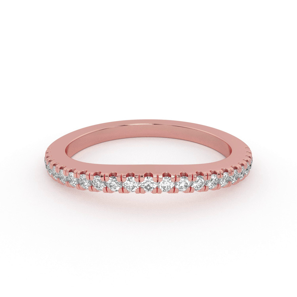 360 degree view of Farrah Curved Pavé Band