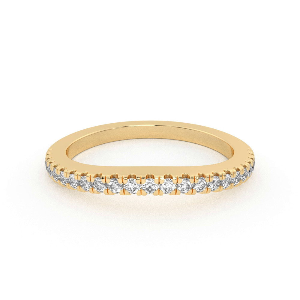 360 degree view of Farrah Curved Pavé Band