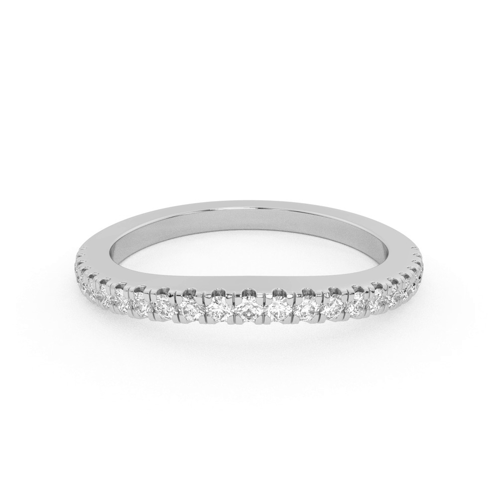 360 degree view of Farrah Curved Pavé Band
