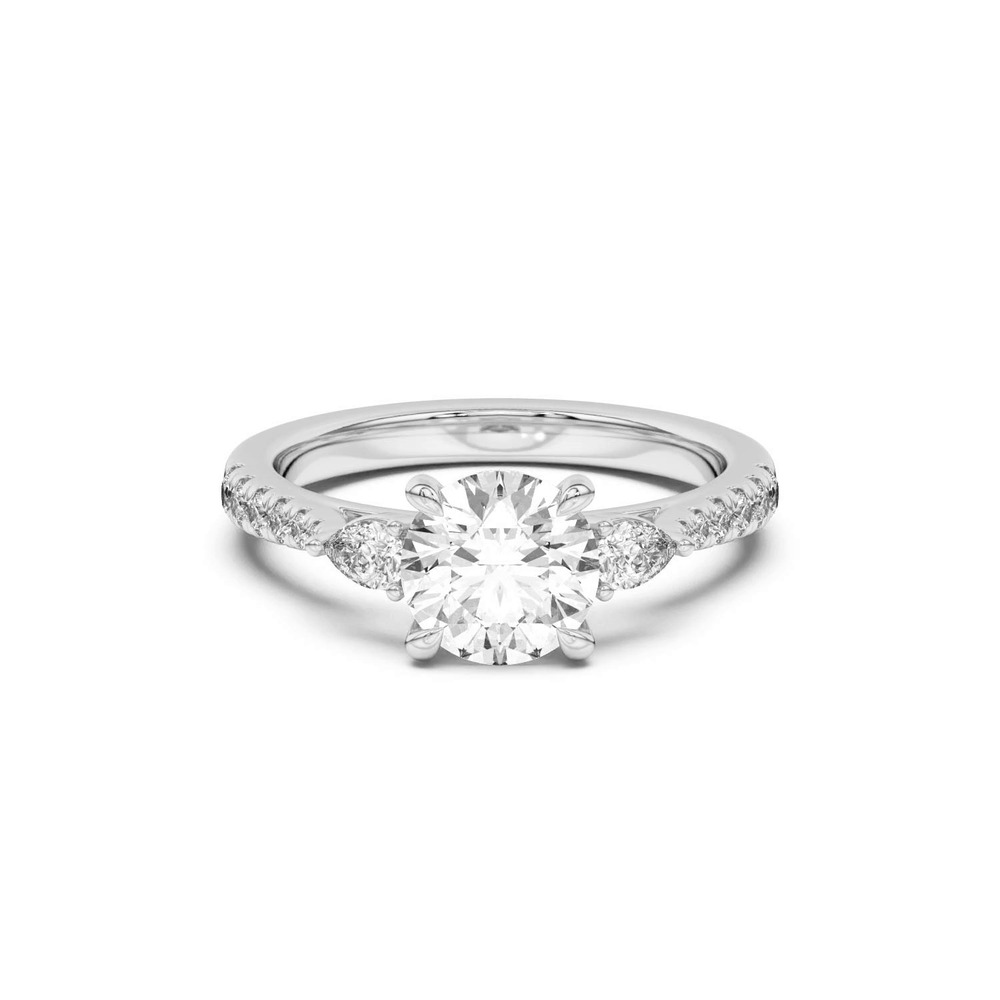 360 degree view of Taryn Pear 3-Stone With Pavé Engagement Ring
