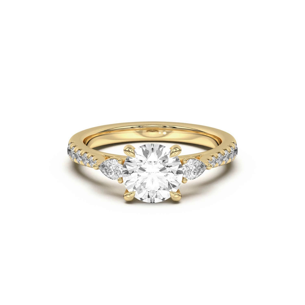 360 degree view of Taryn Pear 3-Stone With Pavé Engagement Ring