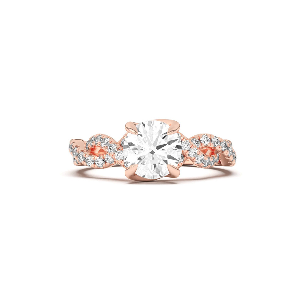 360 degree view of Gina Twisted Pavé Diamond Engagement Ring