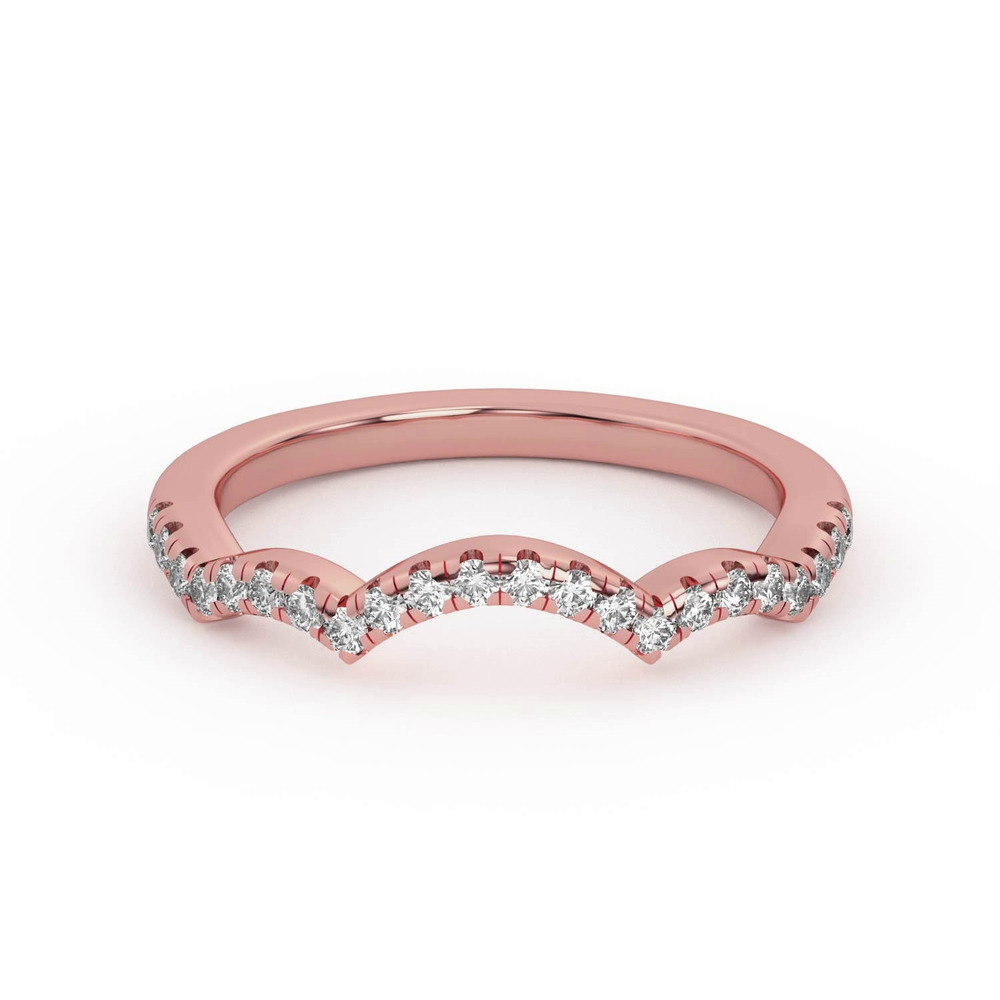 360 degree view of Gina Curved Pavé Band