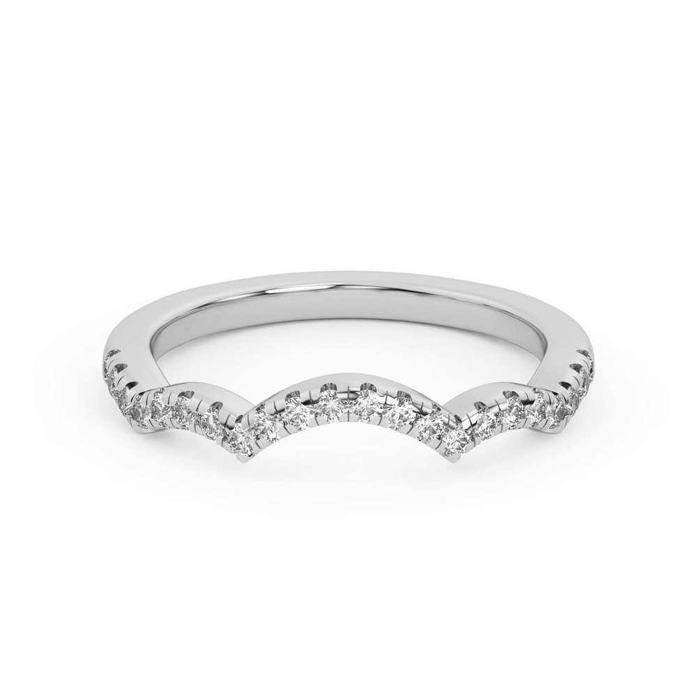 360 degree view of Gina Curved Pavé Band