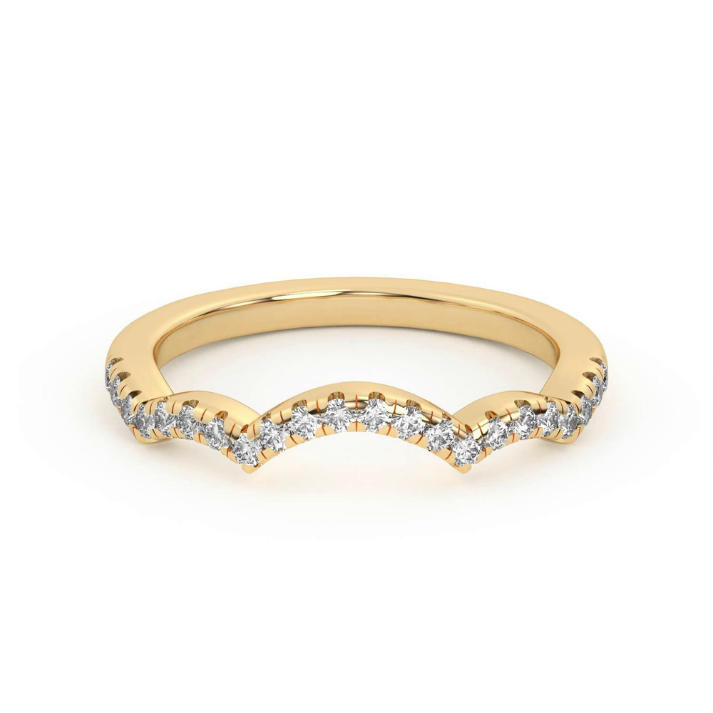 360 degree view of Gina Curved Pavé Band