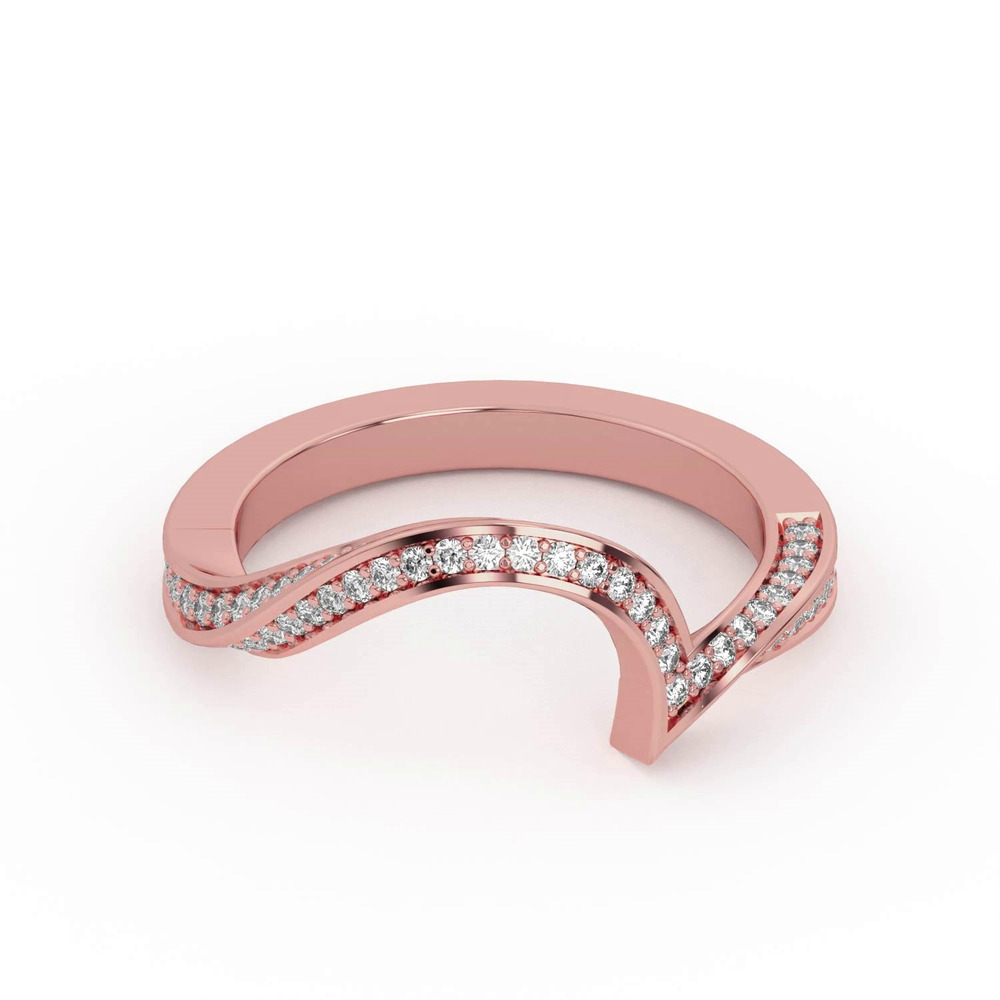 360 degree view of Elara Swirl Pavé Band