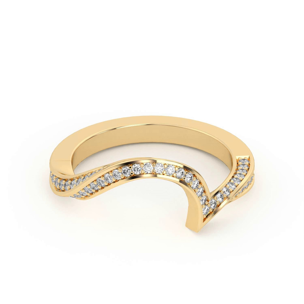 360 degree view of Elara Swirl Pavé Band
