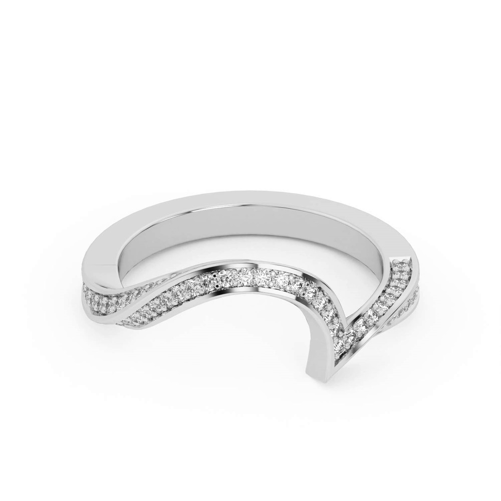 360 degree view of Elara Swirl Pavé Band