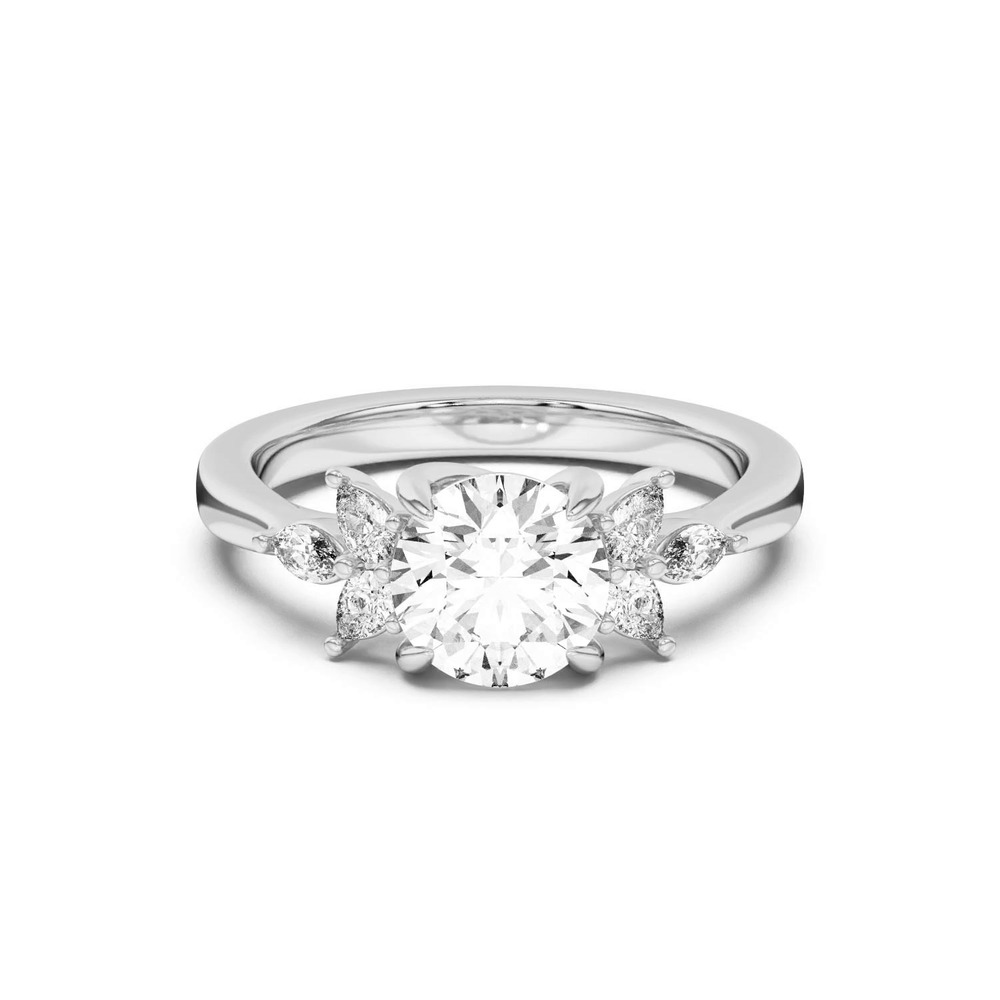 360 degree view of Dara Pear and Marquise Cluster Engagement Ring