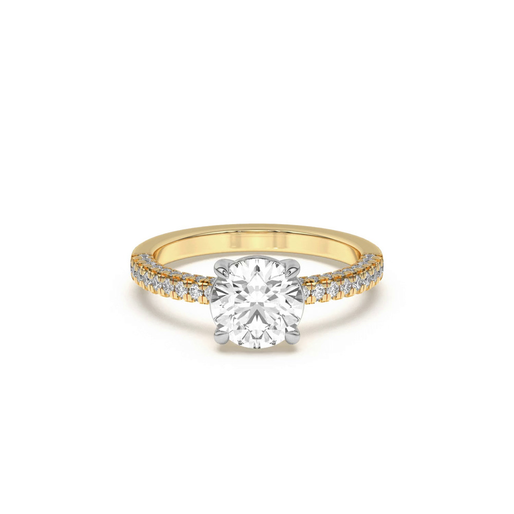 360 degree view of Trio Diamond Two-Tone Engagement Ring